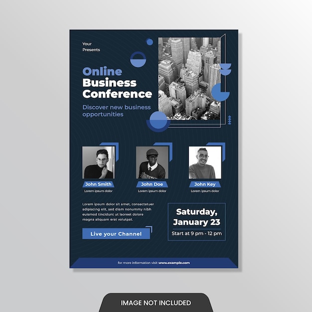 Vector memphis style online business  flyer template