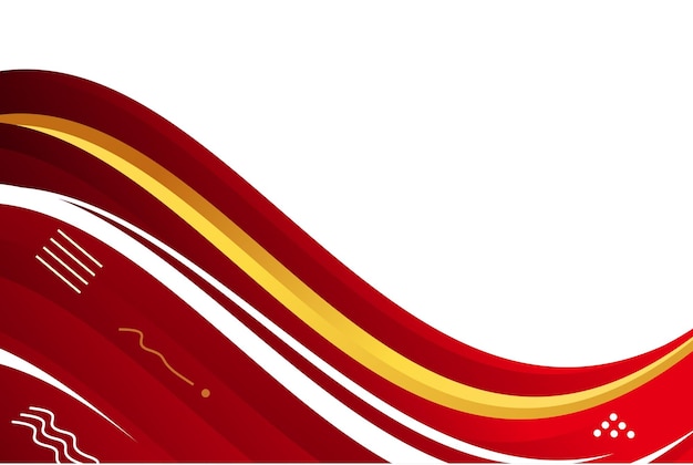 Memphis style red gradient wave banner abstract background