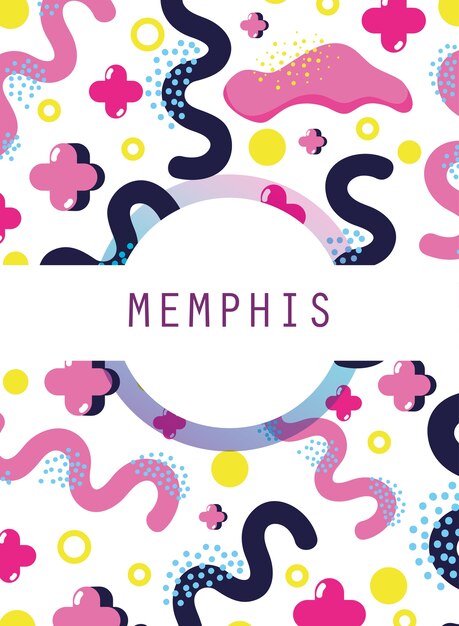 Modello di memphis e design colorato di sfondo