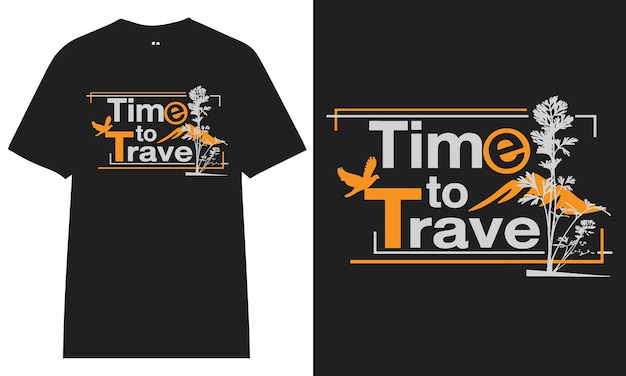 Vector men black travel t shirt design