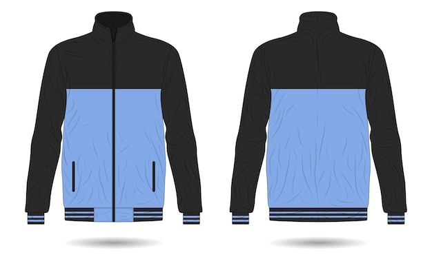 men blue and black sports training jacket template