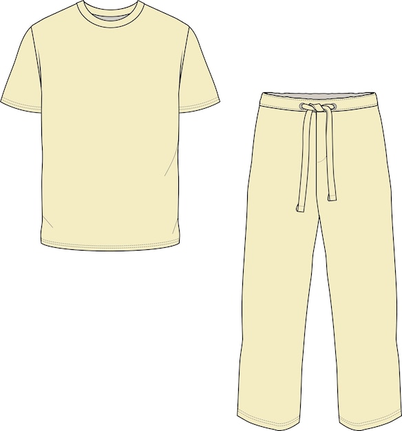 MEN AND BOYS WEAR TEE AND PAJAM SET NIGHT WEAR VECTOR