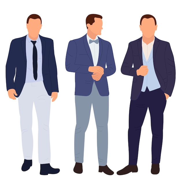 Men business flat design isolated vector