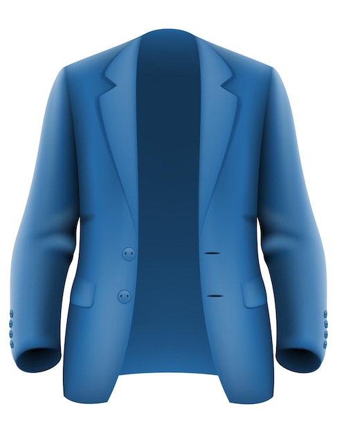 men business suit jacket vector illustration