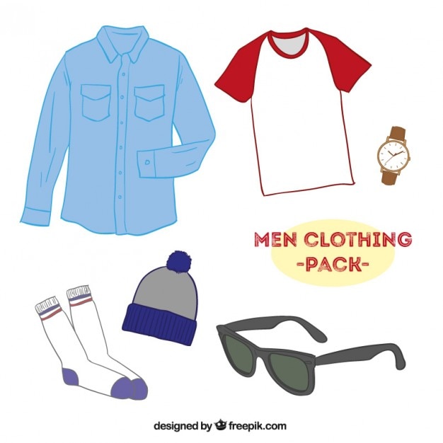 Vector men clothing pack