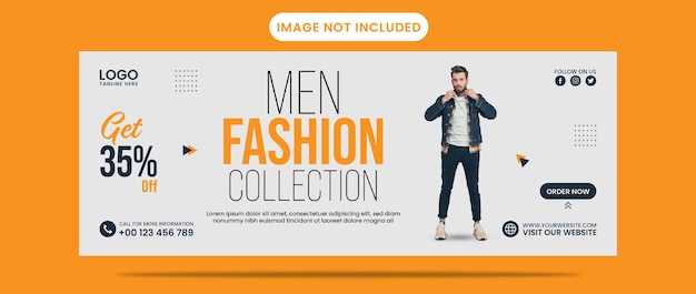 Дизайн шаблона баннера в социальных сетях Men Fashion Collection