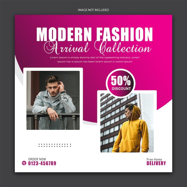 Men fashion instagram banner collection
