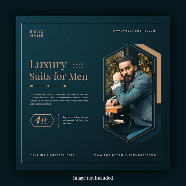 Vector men fashion instagram post design with luxury look
