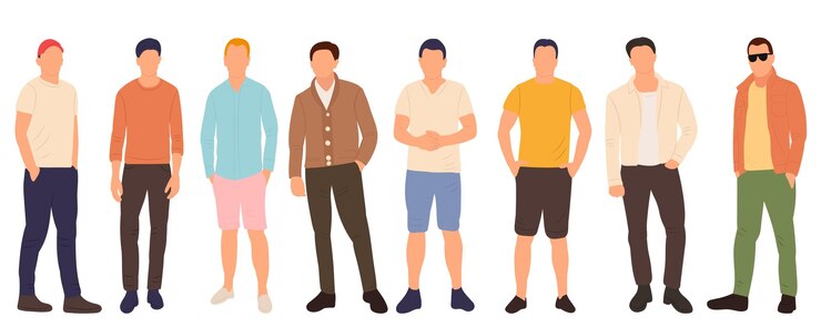Vector フラット スタイルの分離ベクトルの男性男