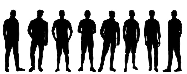 Men guys silhouette isolated vector