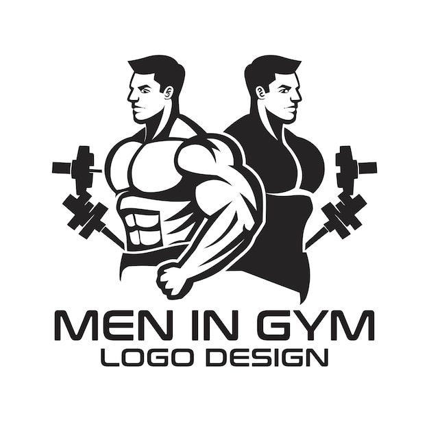 Men In Gym Vector Logo Design