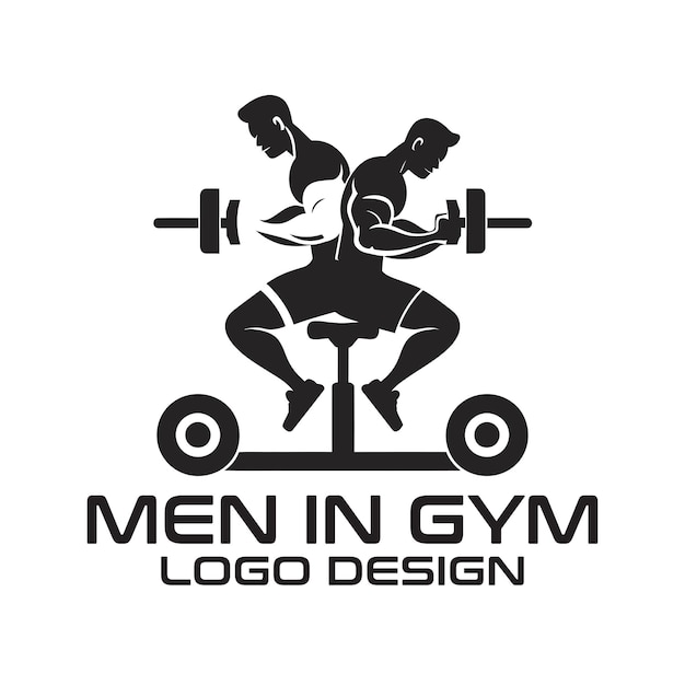 Vector men in gym vector logo design