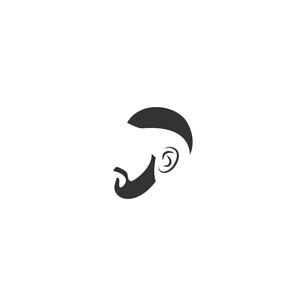 男性の髪のスタイルのアイコンのロゴ