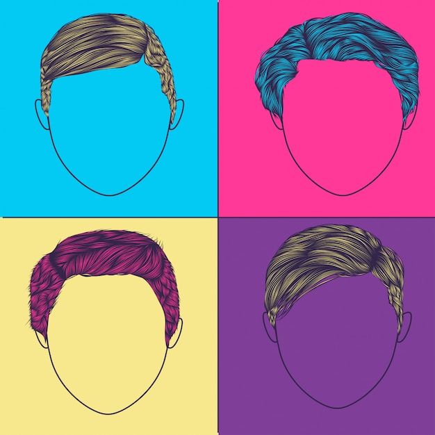 Vector men hairstyle