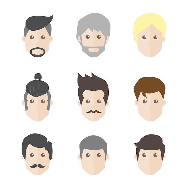 Vector men heads