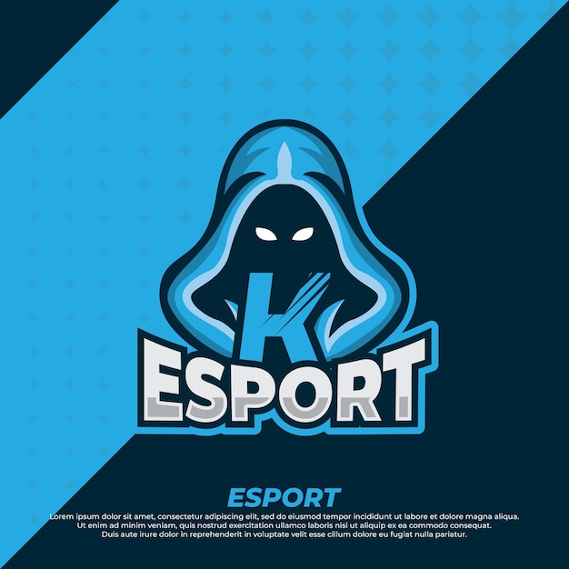 벡터 후드 스웨터 벡터 일러스트 문자 k esport 디자인 게이머 마스코트 로고 디자인 벡터에 남자