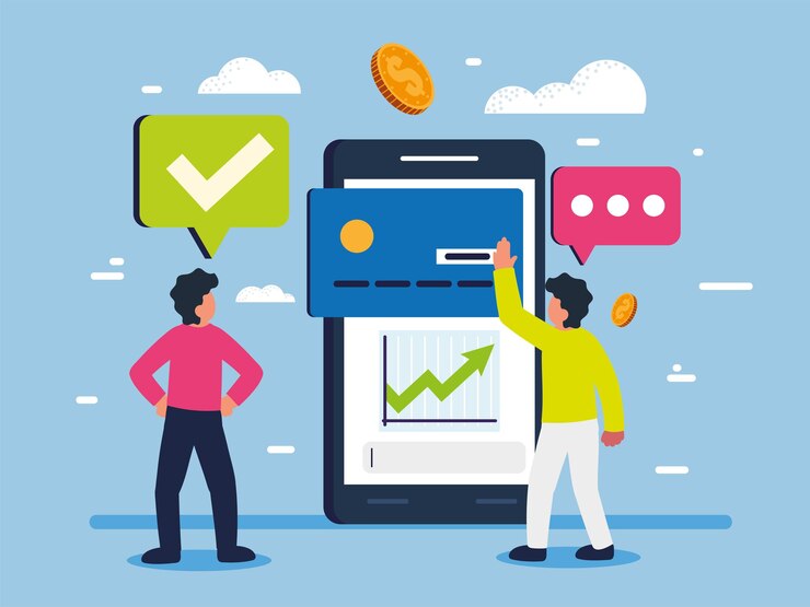 Vector men invest and finance