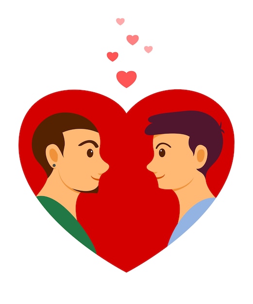 Men in love illustration