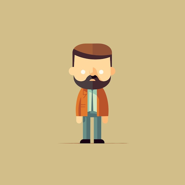 Vector men minimalistic illustration avatar falt vector