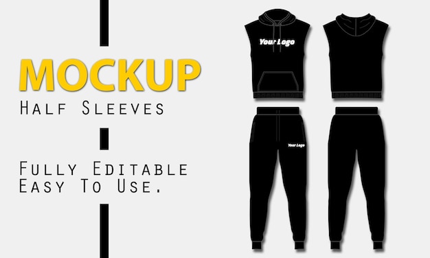 Men Old Fashion 80s Tracksuit Mockup