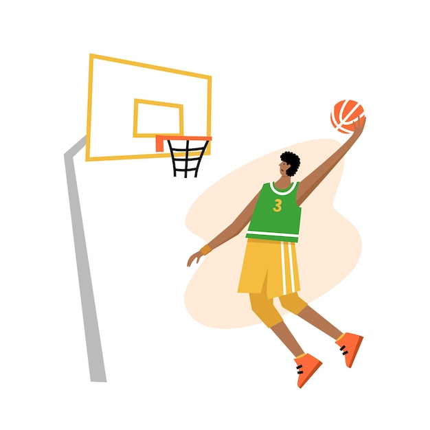 Men\'s basketball championship poster. basketball player\
shooting ball to the hoop. sport banner