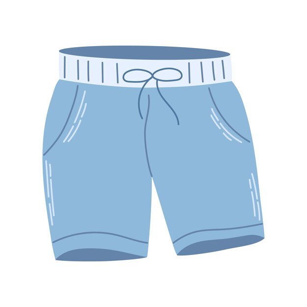 Vector men's blue swimming trunks isolated on white background color vector illustration