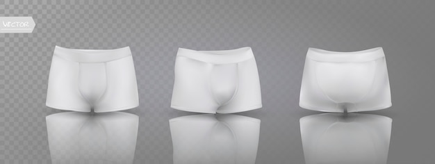 Vector men's boxer briefs in different positions