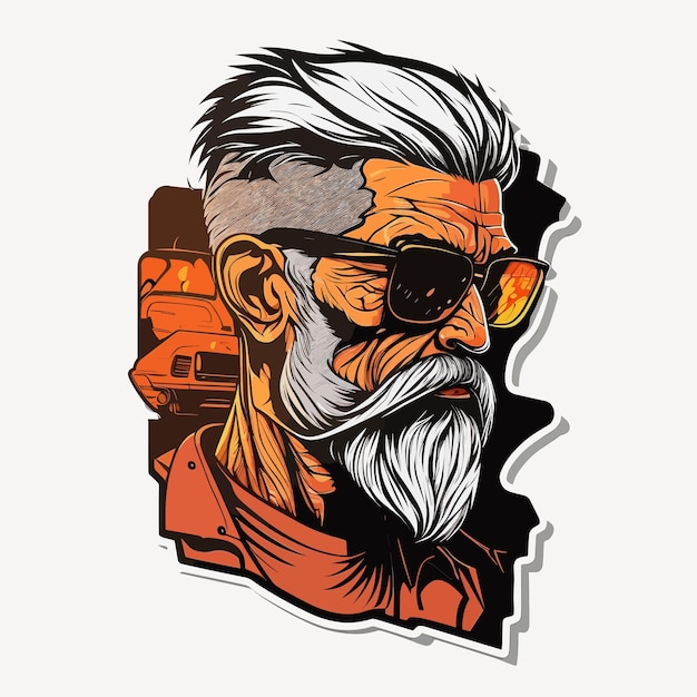 Men's face with beard vector