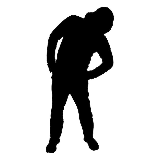 Vector men's gym exercise silhouette