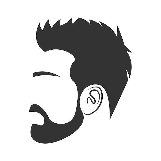 Vector men's hairstyle icon design illustration