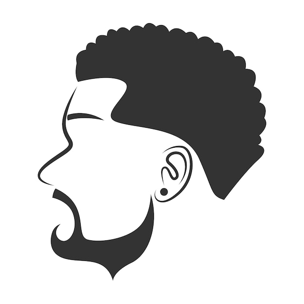 Men's hairstyle icon design illustration