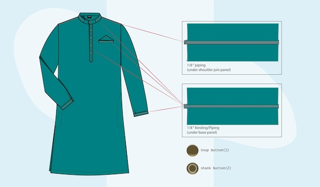 벡터 남성 의 쿠르타 디자인
