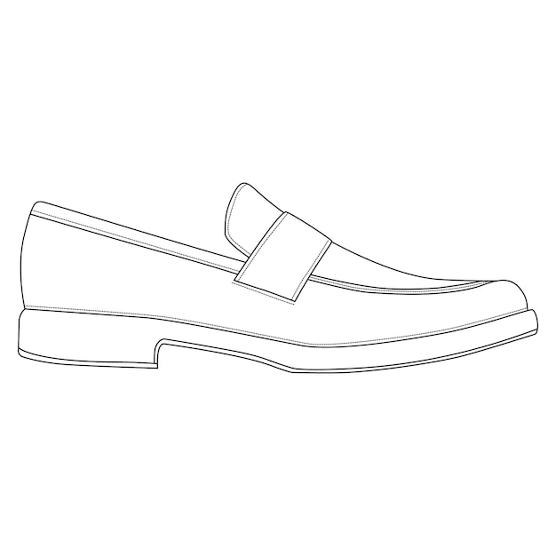 Изолированная мужская обувь. классические мокасины. значки обуви сезона  мужчины. технический рисунок обувь векторные иллюстрации | Премиум векторы