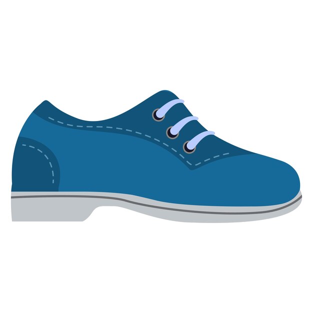 Vector men shoes side view blue boot