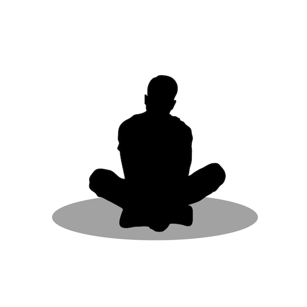 Vector men sitting silhouette