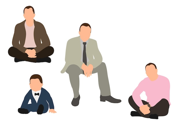 Vector men sitting