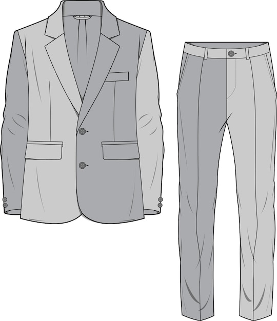 Abito da uomo per ufficio e abbigliamento aziendale sketch blazer e fondo completo tre pezzi vector