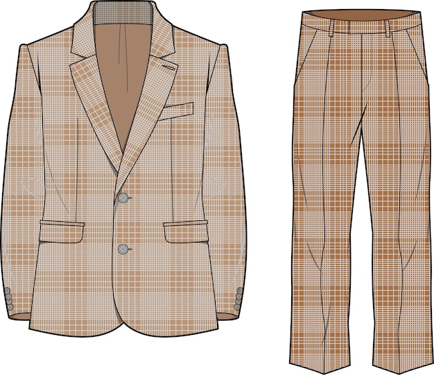 MEN SUIT FOR OFFICE AND CORPORATE WEAR SKETCH BLAZER AND BOTTOM SET THREE PIECE SUIT VECTOR
