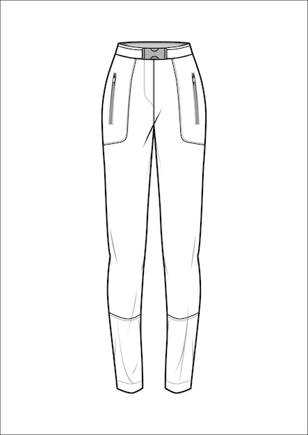 men sweats cargo pants flat sketch