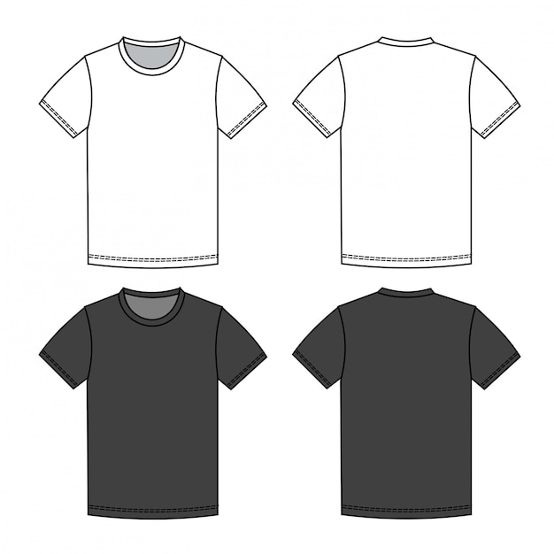 MEN T SHIRT fashion flat sketch template