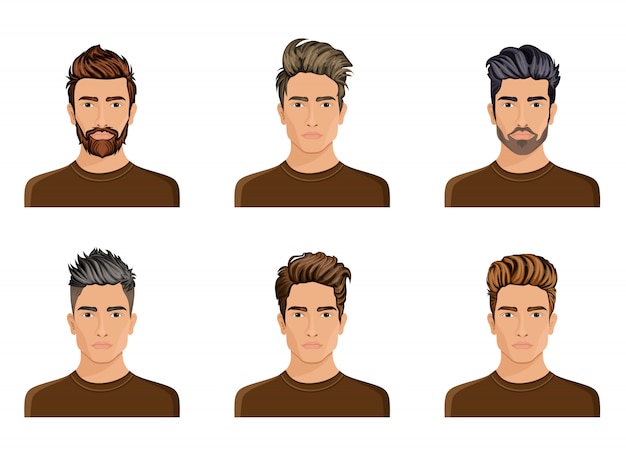 Men used to create the hair style of the character beard, mustache men fashion, image, stylish hipstel face, use options. 