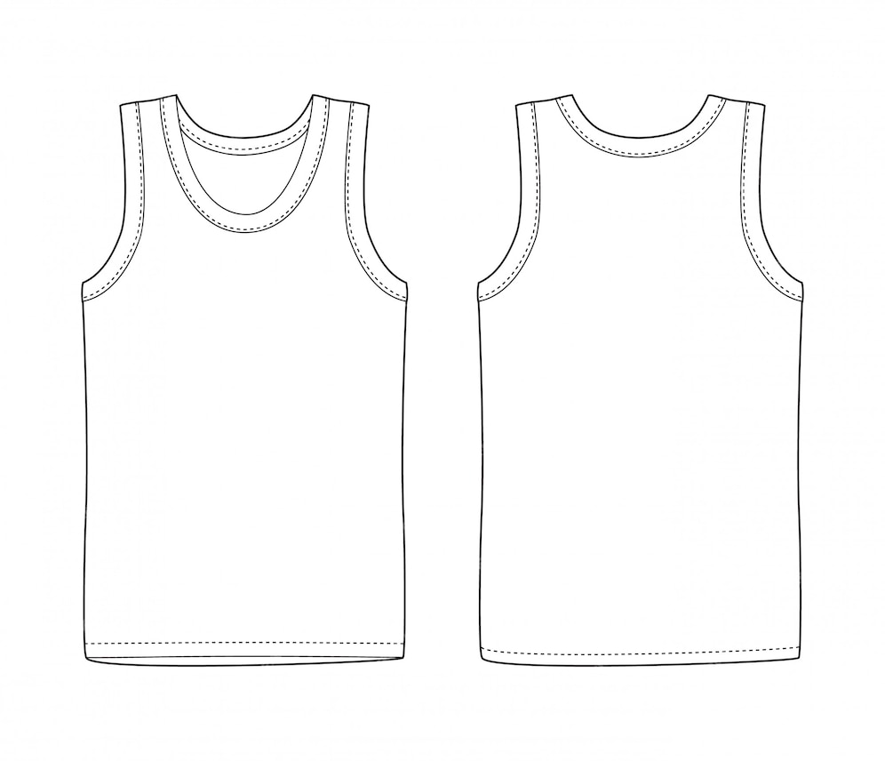 Premium Vector | Men vest underwear. white tank top in front and back ...