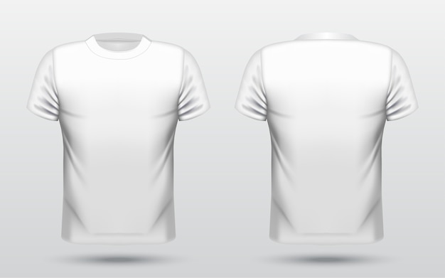 Men white t-shirt template front and back