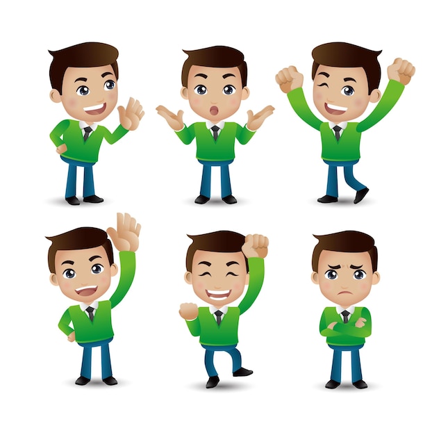 Men with different poses vector