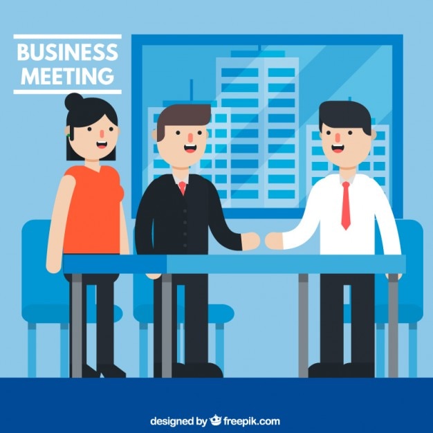 Men and woman in a business meeting