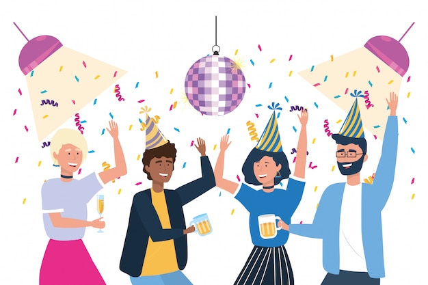 men and women in celebration 