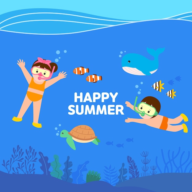 men and women enjoyed at a summer resort happy summer holidays vector illustration