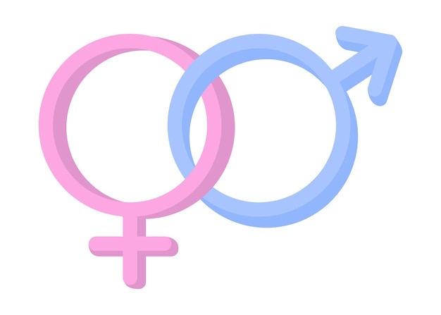 Men and women sexuality symbol vector human rights gender equality illustration flat design