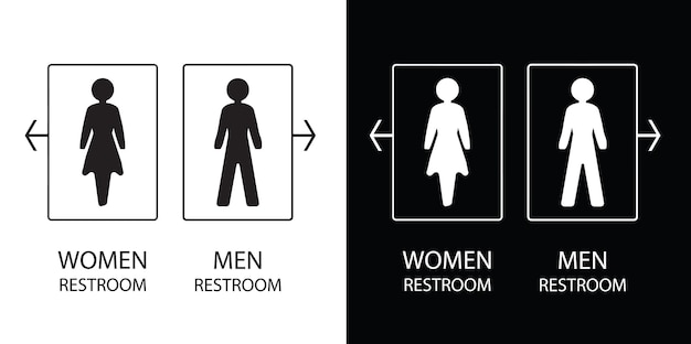 Men and Women Toilet Sign, Vector Design, Bathroom