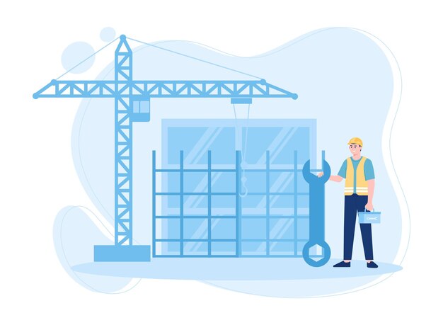 Men do the work and analyze the data themselves trending concept flat illustration